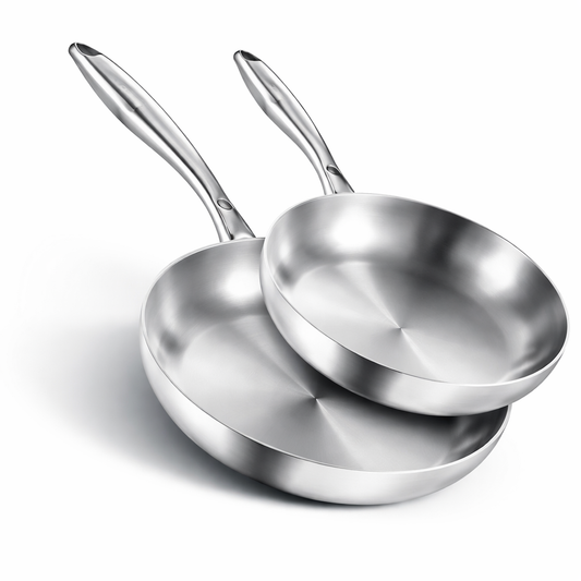 2 Poêles en Inox – 22 cm + 26 cm